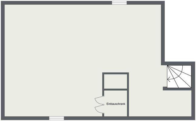 Grundriss Dachstudio, nicht maßstabsgetreu, dient nur zur Orientierung