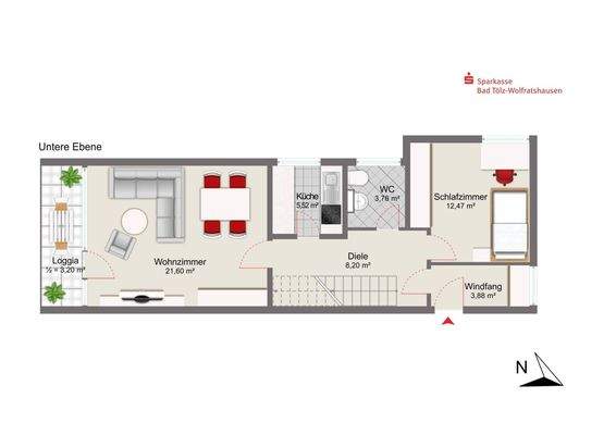 Grundriss untere Ebene