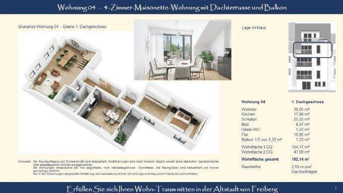 Visualisierung Maisonette Wohnung DG 