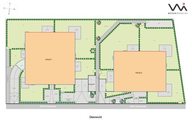 Lageplan mit Bepflanzung