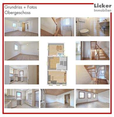 Grundriss + Fotos - Obergeschoss