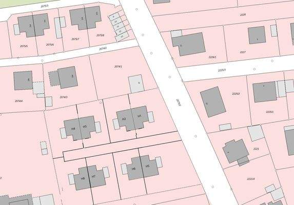 Idee für 4 Doppelhäuser