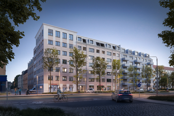 Straßenperspektive Abend