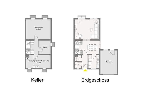 Grundriss Erdgeschoss und Kellergeschoss