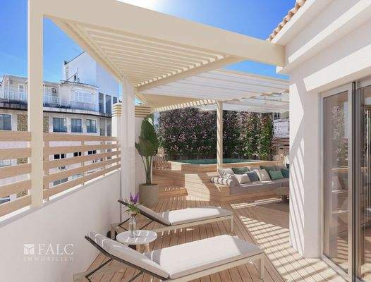 Render Ruhezone mit Pool