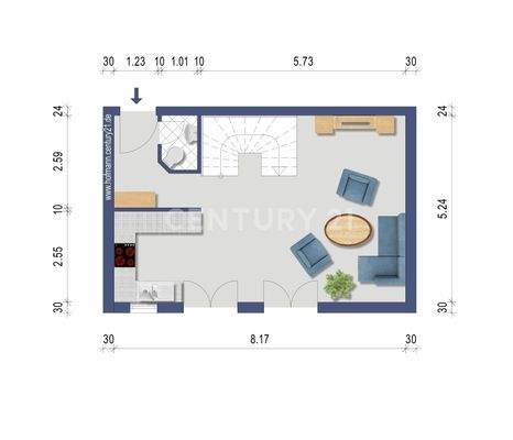 2D Grundriss Gartengeschoss