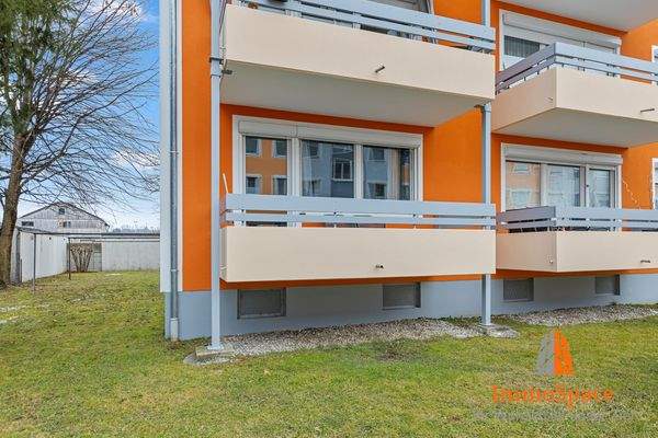 Blick auf den Balkon der Eigentumswohnung