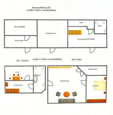 Raumaufteilung Wohnhaus 