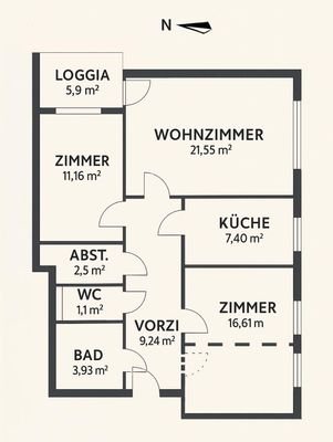 Schematischer Grundriss