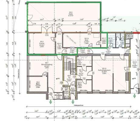 Grundriss grün umrandet
