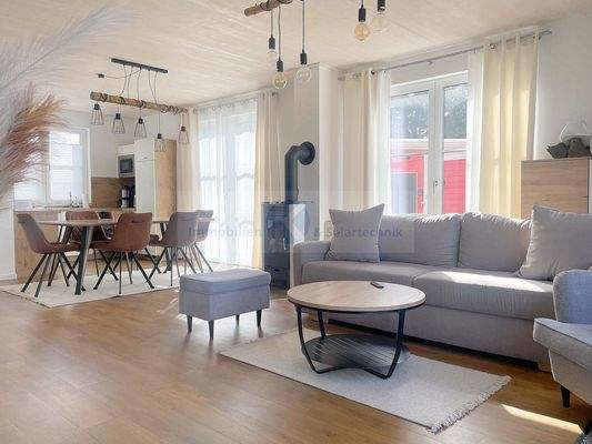 Blick auf Echtholzkamin