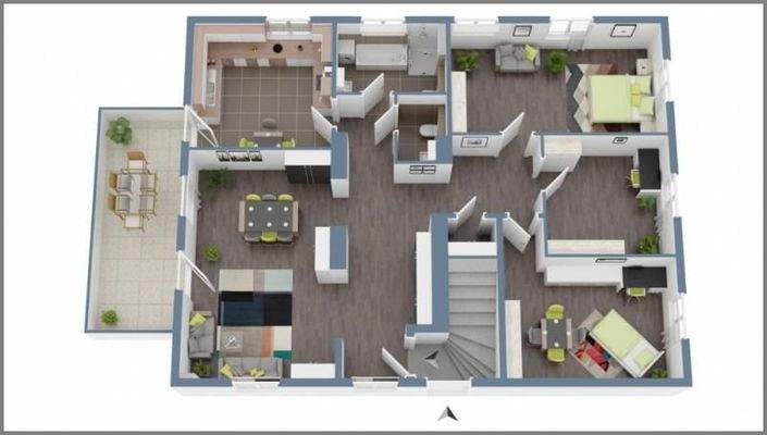 3D-Wohnbeispiel 2. OG