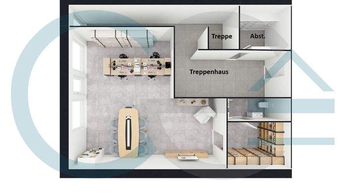 3D Grundriss Gewerbe