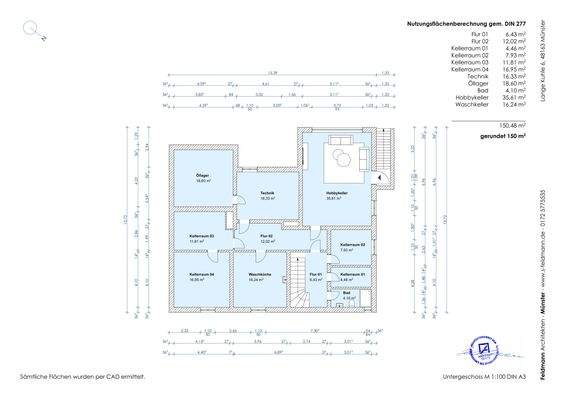 bemaßter Grundriss KG