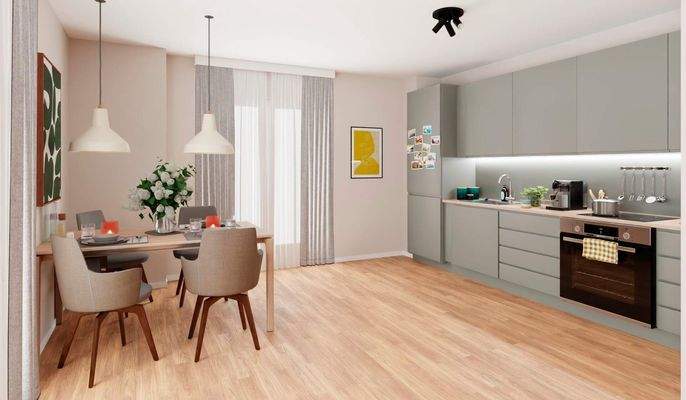 Moderne Küche mit Essbereich 