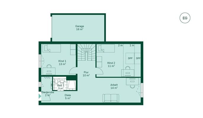 Komfortabler Grundriss