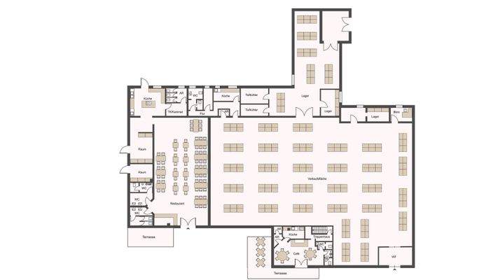 Grundriss Gewerbeteil EG