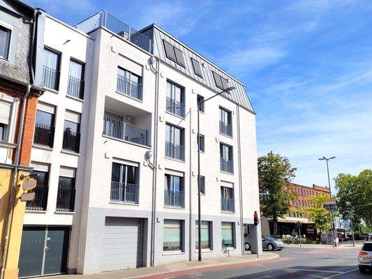 die Westansicht des Hauses