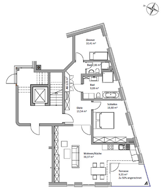 Grundriss WE 01