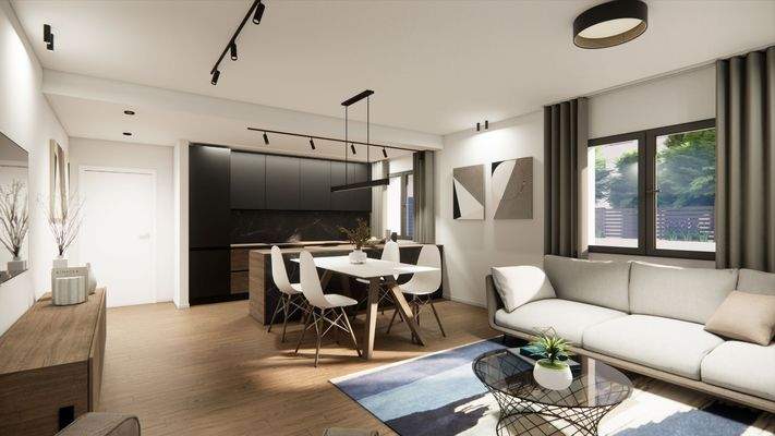 Wohnen / Essen / Küche - Visualisierung, Abweichungen möglich!