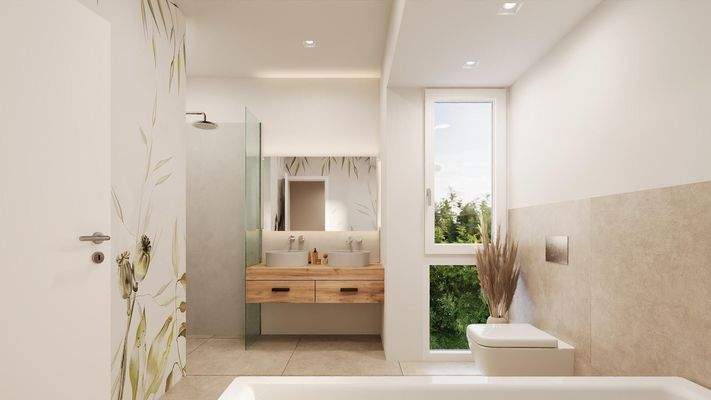 Helles Bad mit Wanne & Dusche