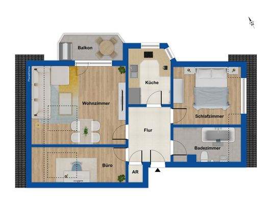 Grundriss Dachgeschosswohnung