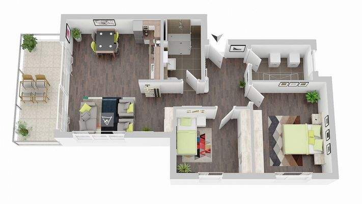 3D - Grundriss WE 3 link