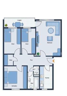 Grundriss Wohnung links