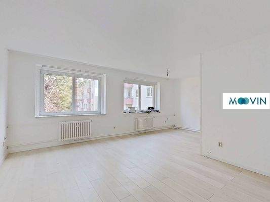 Ansicht I: Wohnzimmer mit angrenzendem halben Zimmer