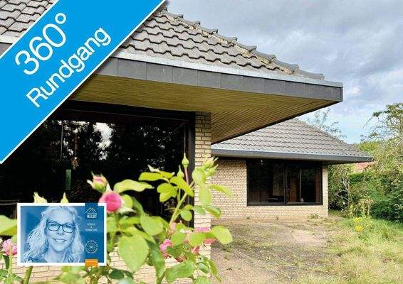 Winkelbungalow mit breitem Dachüberstand