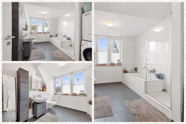 Badezimmer mit Dusche & Wanne