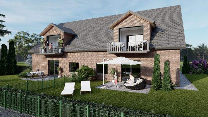 Unverbindliche Visualisierung. Nebengebäude nicht oder nur schematisch dargestellt.