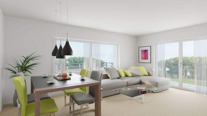 Wohnzimmer mit Balkon