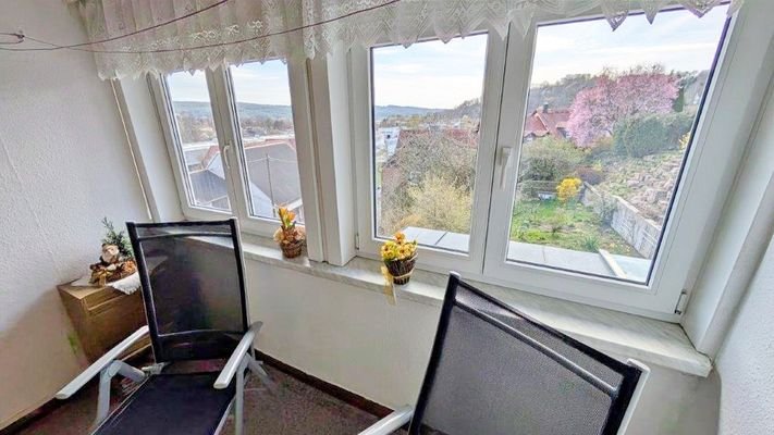 verglaste Loggia mit Ausblick