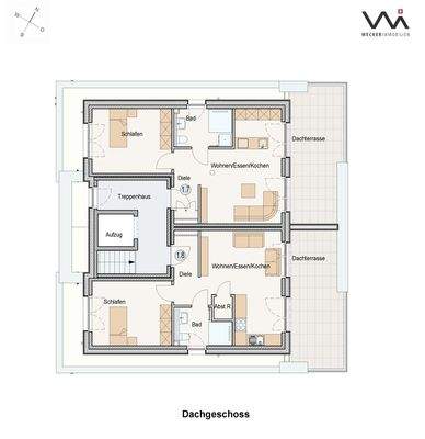 Geschossplan Wohnung 1.7 I 1.8
