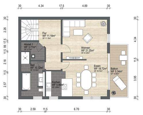 Grundrissplan Erdgeschoss 