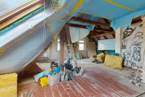 Unausgebauter Teil im Dachgeschoss