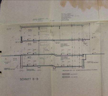 Bauzeichnung Schnitt / Seite