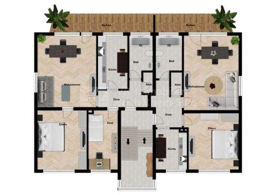 3480 Grundriss EG und Obergeschoss