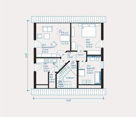 Moderne Dachgeschosswohnung