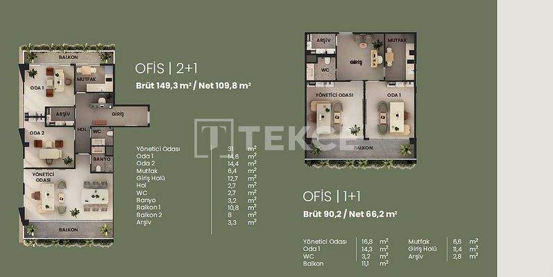 Stylish Offices for Sale in a Central Location in Yenişehir Mersin