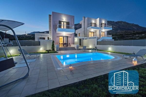 Kreta, Triopetra: Drei freistehende Häuser mit Swimmingpool und Meerblick