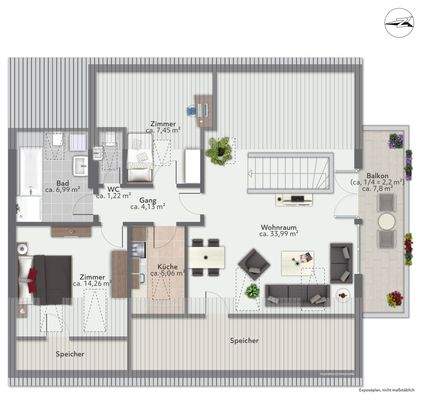 Wohnungstür u. 2. Balkon im OG