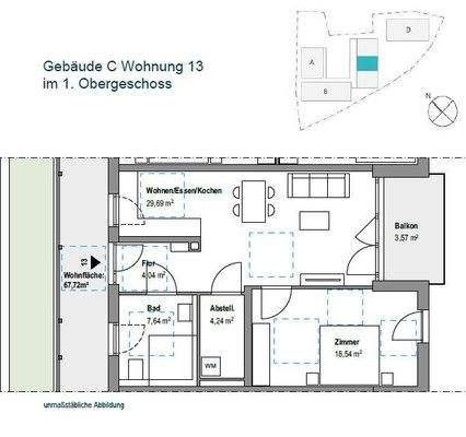 Grundriss Wohnung 13