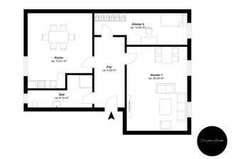 Klughardtstr. 6, 2. OG links - Etage 1, Ansicht 1, Schnitt 1, Einheit 1 - XWSE9G