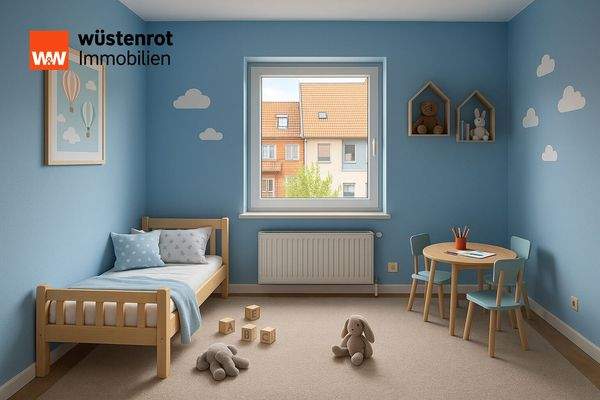 Virtuelles Staging Kinderzimmer OG