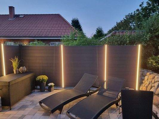 Terrasse illuminiert