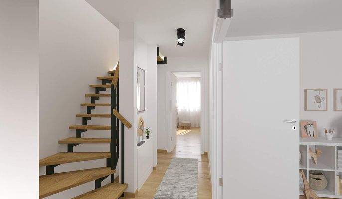 Heller und freundlicher Flur im Obergeschoss