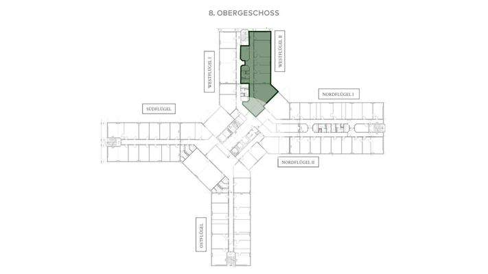 8. Obergeschoss Westflügel mit ca. 270 m²
