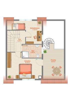 Das moderne Zuhause - Grundriss Dachgeschoß